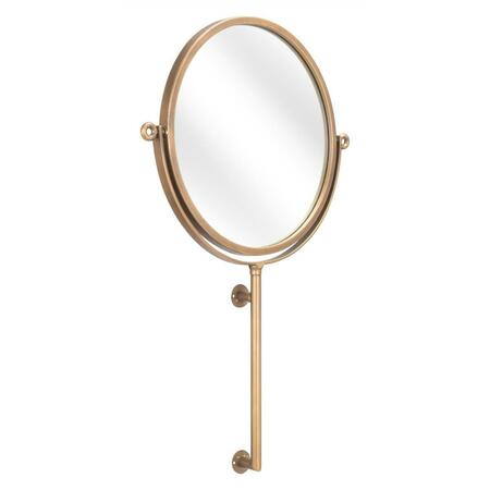 GFANCY FIXTURES 30.3 x 19.3 x 2.4 in. Gold Round Wall Mount Mirror GF3659581